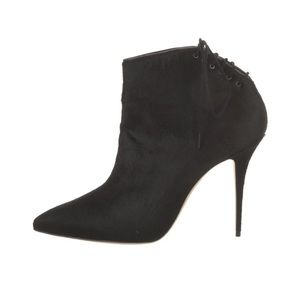 manolo blahnik black horse hair ankle boots